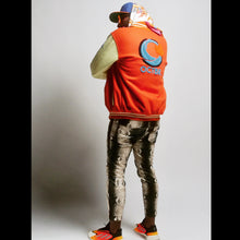 Load image into Gallery viewer, Orange/Cream OCTBR Varsity Jacket
