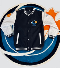 Load image into Gallery viewer, Black/White OCTBR Varsity Jacket
